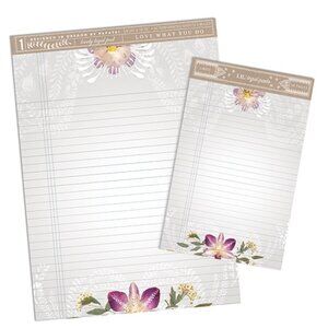 NEW Papaya Orchid Lace Legal Pad and Matching Note Pad beautiful on both sides!